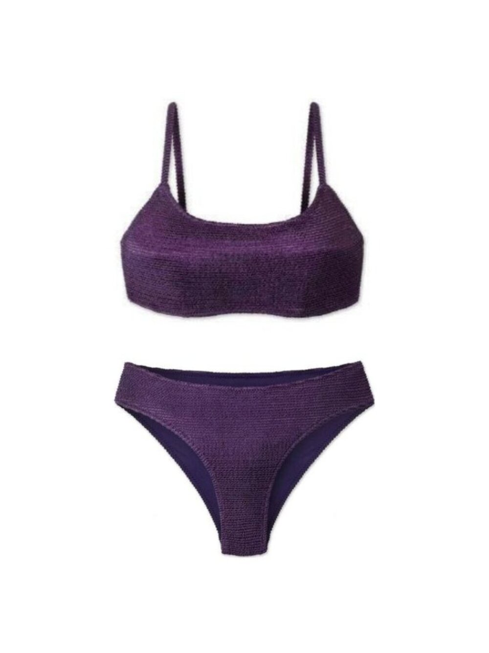 WET Swimwear Textured Bikini Set in Plum - XS